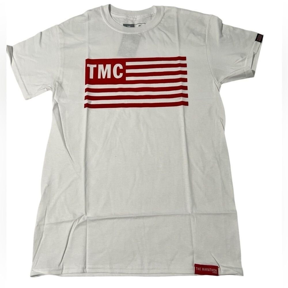 The Marathon Clothing Limited Edition TMC flag t shirt top‎ white red size small